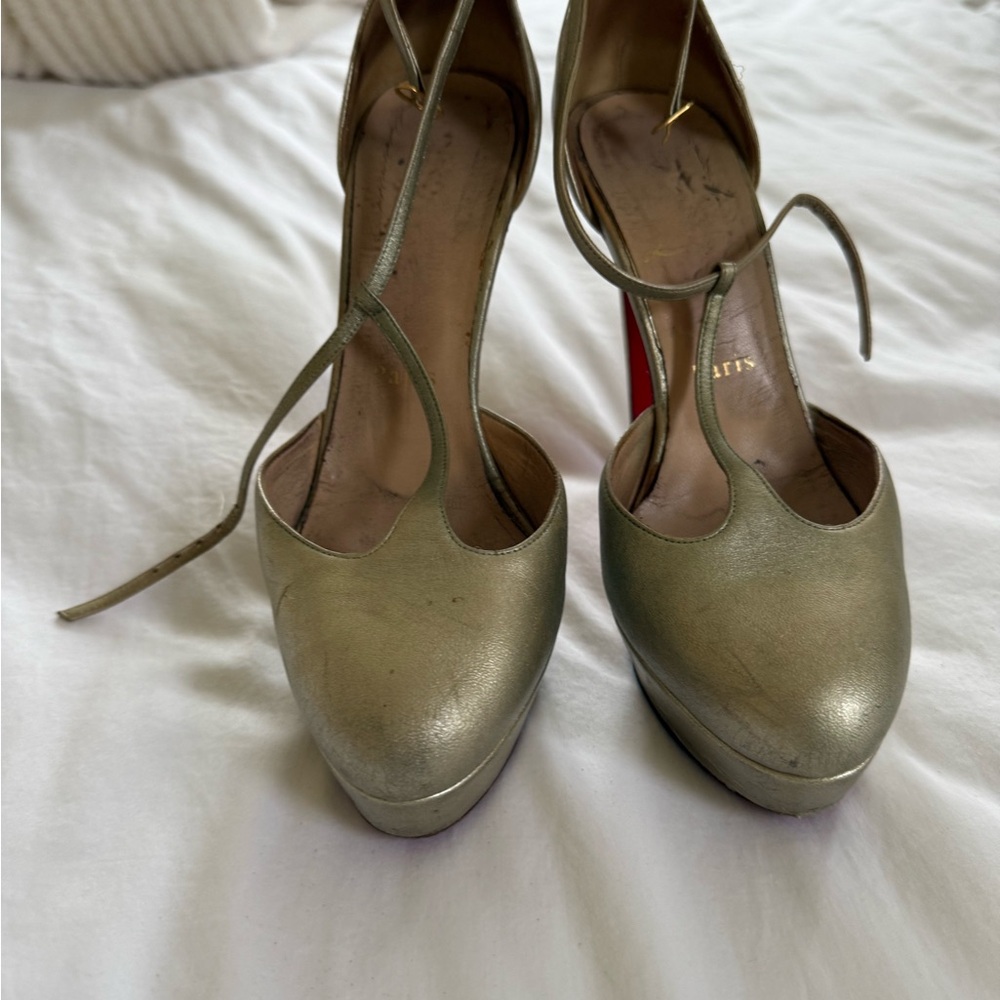 Louboutin Gold Women's Shoes
